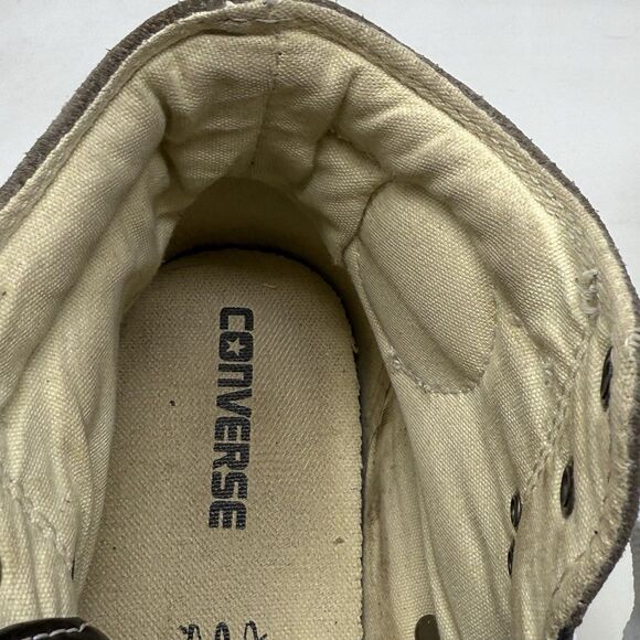 Converse All Star Hiker Shoes Mens 9.5 Black Gray Leather Suede Mid Top Sneaker - Picture 11 of 16